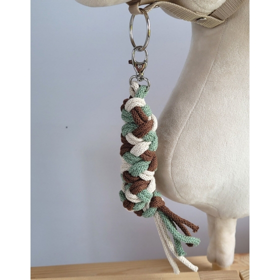 Tether for Hobby Horse made of double - pistachio/brown/light beige