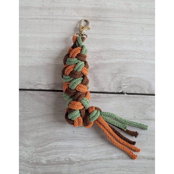 Tether for Hobby Horse made of double - pistachio/brown/ terracotta