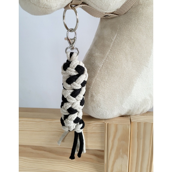 Tether for Hobby Horse made of double-twine cord - black-beige