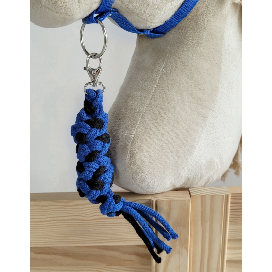 Tether for Hobby Horse made of double-twine cord - black-blue