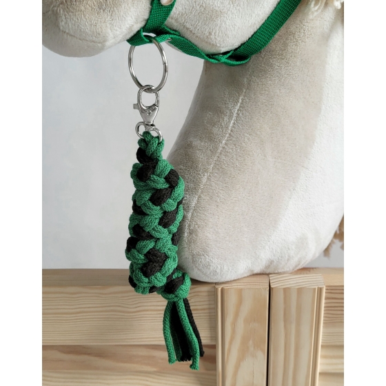 Tether for Hobby Horse made of double-twine cord - black-green