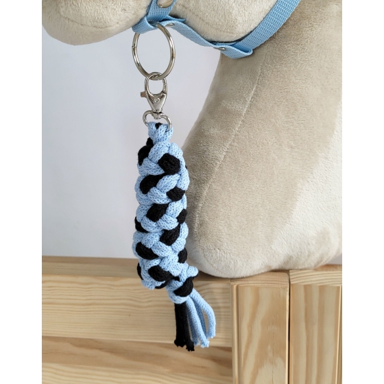 Tether for Hobby Horse made of double-twine cord - black-light blue
