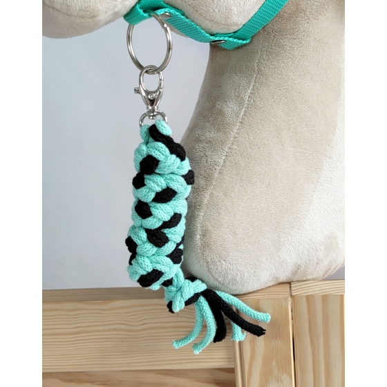 Tether for Hobby Horse made of double-twine cord - black-mint