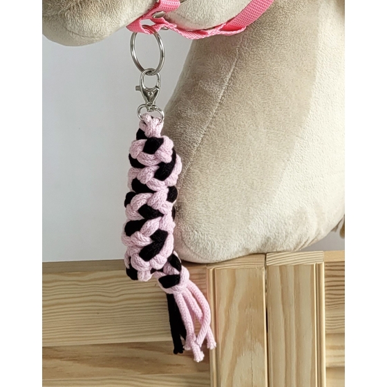 Tether for Hobby Horse made of double-twine cord - black-pink