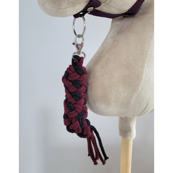 Tether for Hobby Horse made of double-twine cord - black- plum