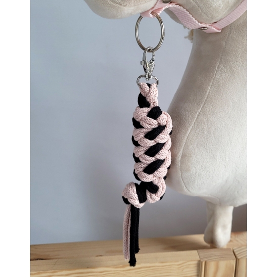 Tether for Hobby Horse made of double-twine cord - black- powder pink
