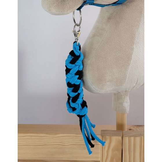 Tether for Hobby Horse made of double-twine cord - black- turquoise