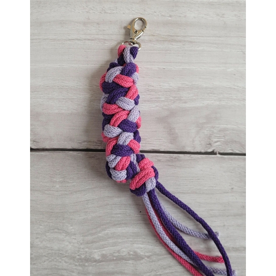 Tether for Hobby Horse made of double-twine cord - dunkelrosa/violett/dunkellila