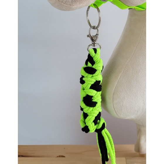 Tether for Hobby Horse made of double-twine cord - neon green/ black
