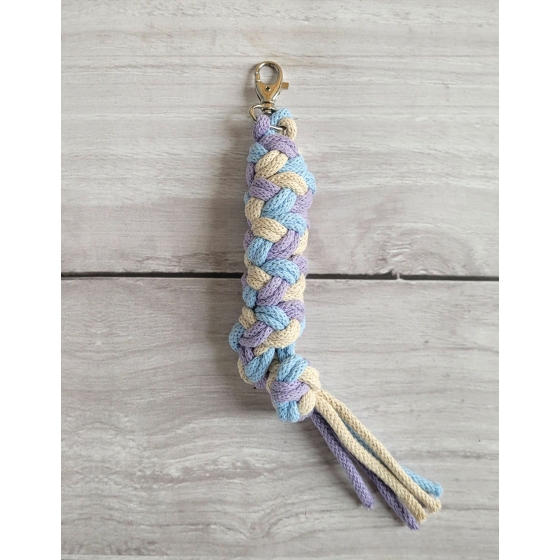 Tether for Hobby Horse made of double-twine cord - purple/blue/light beige
