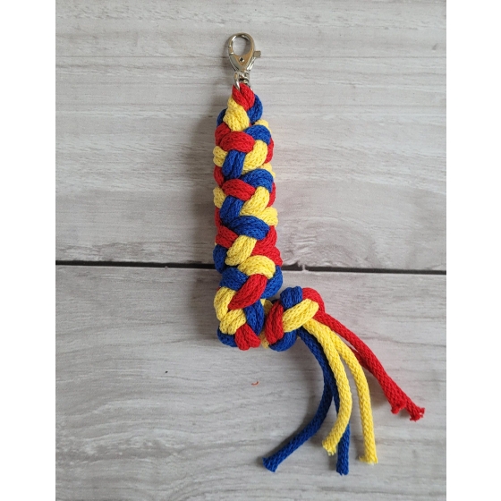 Tether for Hobby Horse made of double-twine cord - red/ cornflower/ yellow