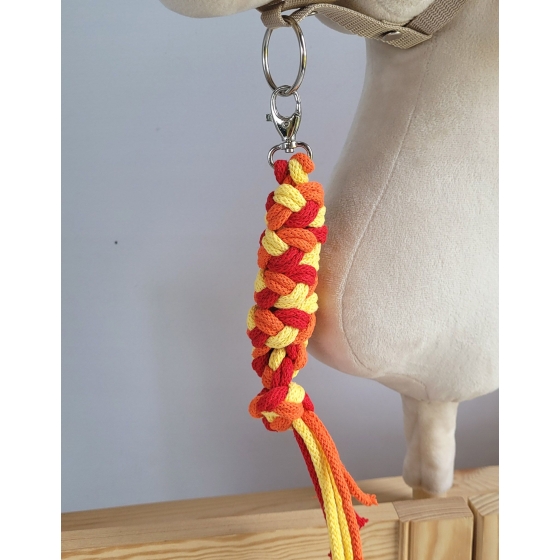 Tether for Hobby Horse made of double-twine cord - red/orange/yellow
