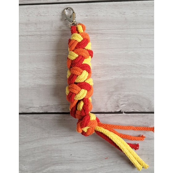 Tether for Hobby Horse made of double-twine cord - red/orange/yellow