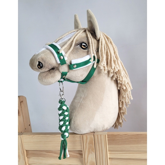 Tether for Hobby Horse made of double-twine cord - white-green