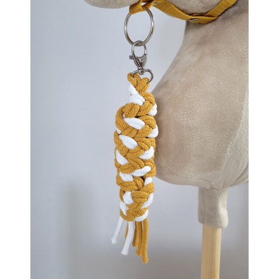 Tether for Hobby Horse made of double-twine cord - white-honey yellow