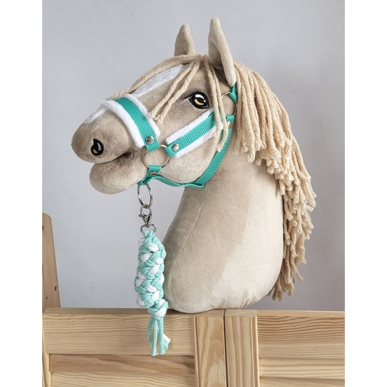 Tether for Hobby Horse made of double-twine cord - white-mint