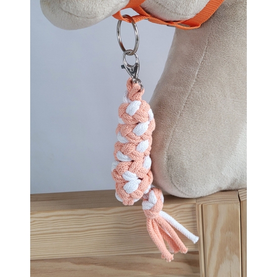 Tether for Hobby Horse made of double-twine cord - white-orange