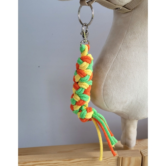 Tether for Hobby Horse made of double -  yellow/light green/orange