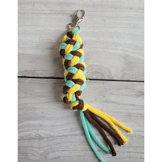 Tether for Hobby Horse made of double - yellow/mint/brown