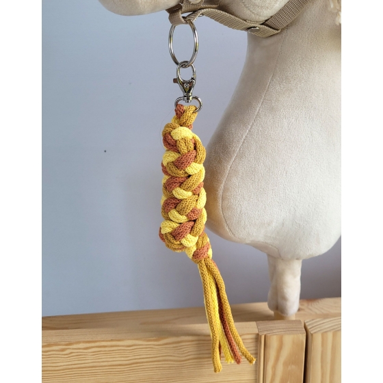 Tether for Hobby Horse made of double - yellow/mustard/ terracotta