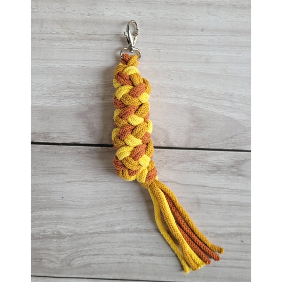 Tether for Hobby Horse made of double - yellow/mustard/ terracotta
