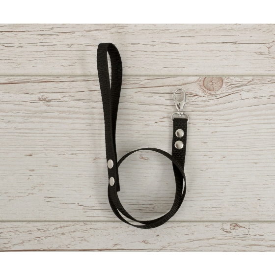Tether for hobby horse made of webbing tape - black