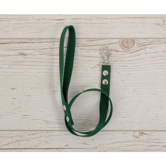 Tether for hobby horse made of webbing tape - bottle green