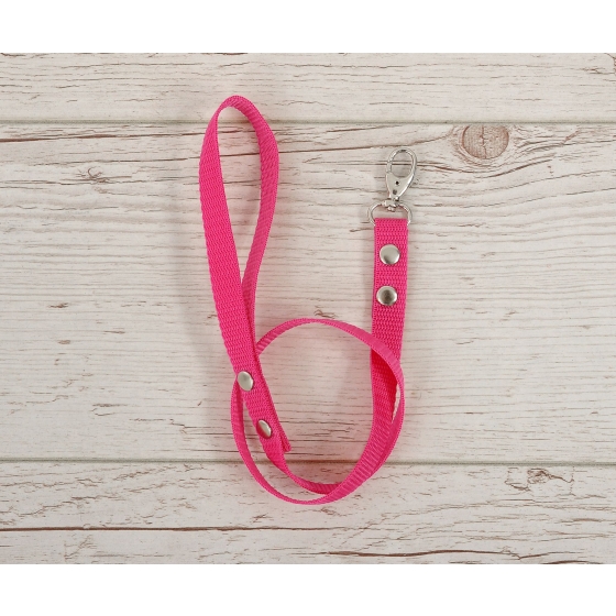 Tether for hobby horse made of webbing tape - dark pink
