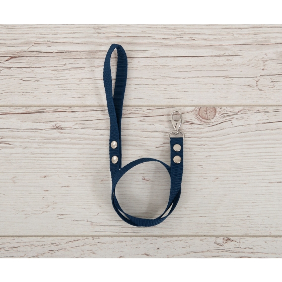 Tether for hobby horse made of webbing tape - denim