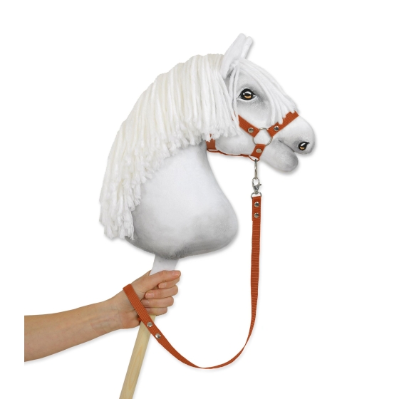 Tether for hobby horse made of webbing tape - ginger
