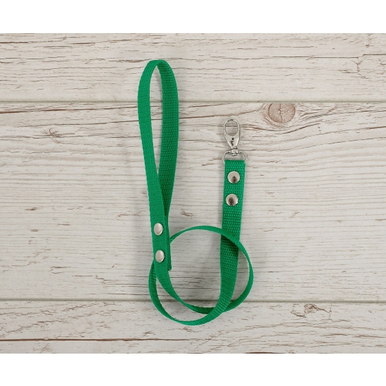 Tether for hobby horse made of webbing tape - green