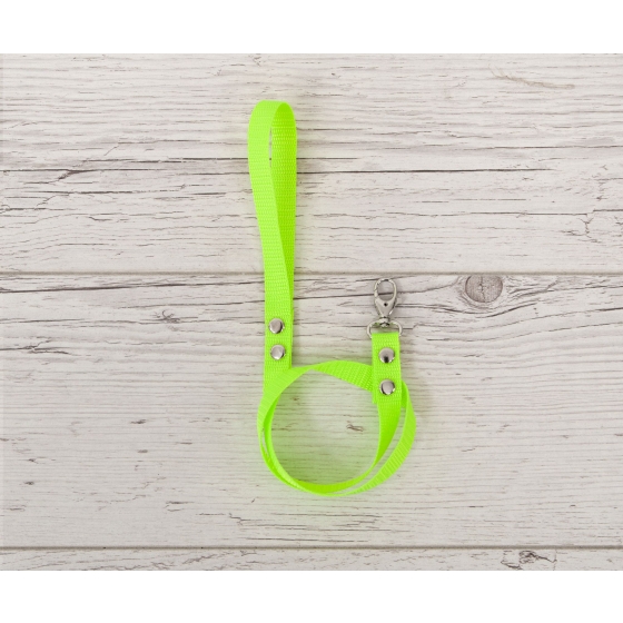 Tether for hobby horse made of webbing tape - neon green
