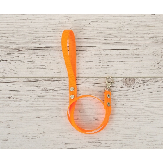 Tether for hobby horse made of webbing tape - neon orange
