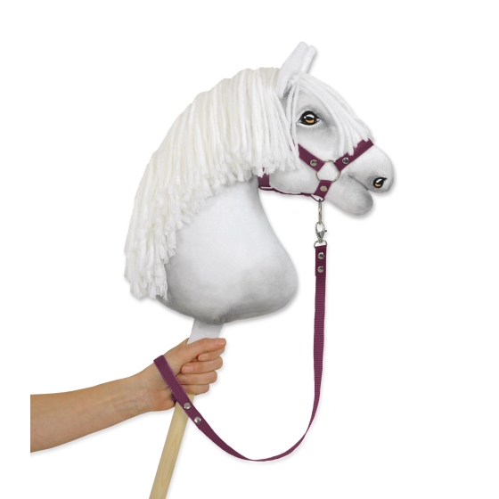 Tether for hobby horse made of webbing tape - plum