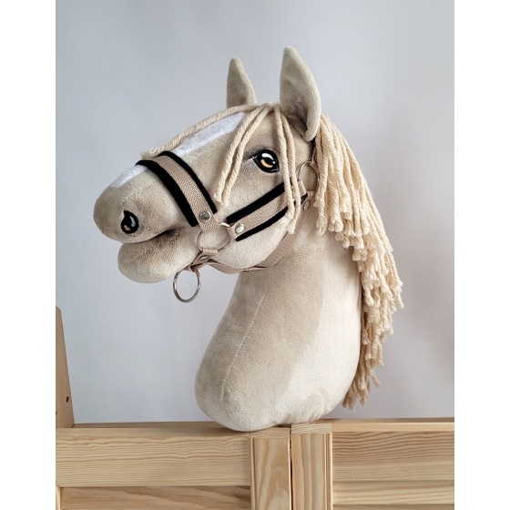 The adjustable halter for Hobby Horse A3 - beige with black furry