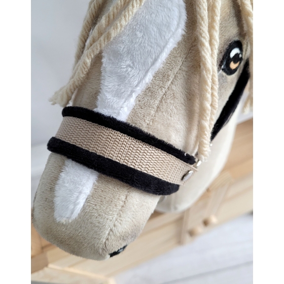 The adjustable halter for Hobby Horse A3 - beige with black furry