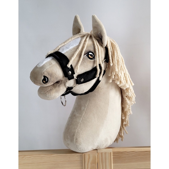 The adjustable halter for Hobby Horse A3 - black with black furry
