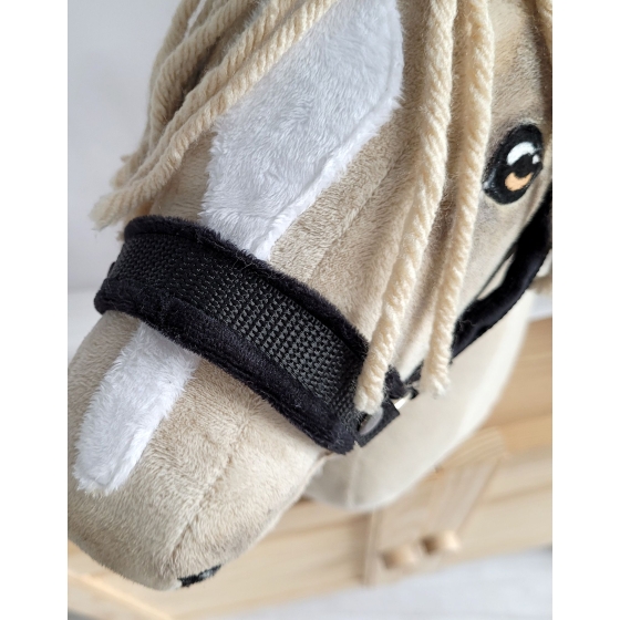 The adjustable halter for Hobby Horse A3 - black with black furry