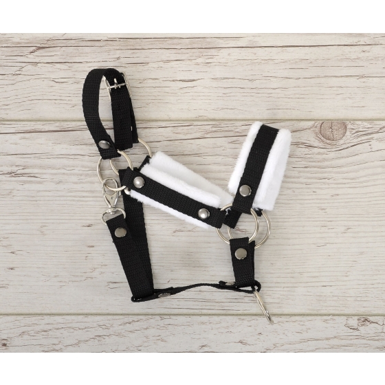 The adjustable halter for Hobby Horse A3 - black with white furry