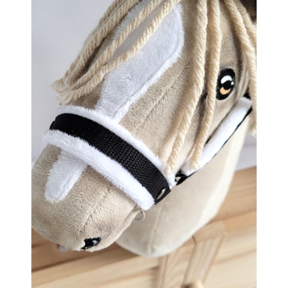 The adjustable halter for Hobby Horse A3 - black with white furry