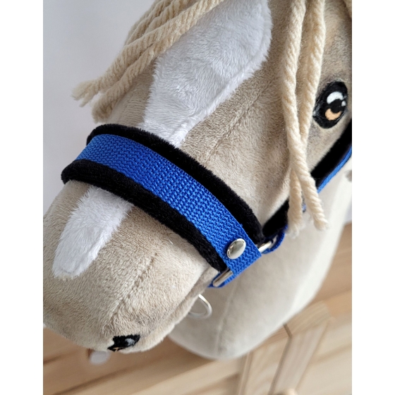 The adjustable halter for Hobby Horse A3 - blue with black furry