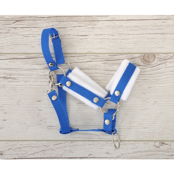 The adjustable halter for Hobby Horse A3 - blue with white furry