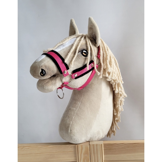 The adjustable halter for Hobby Horse A3 - dark pink with black furry