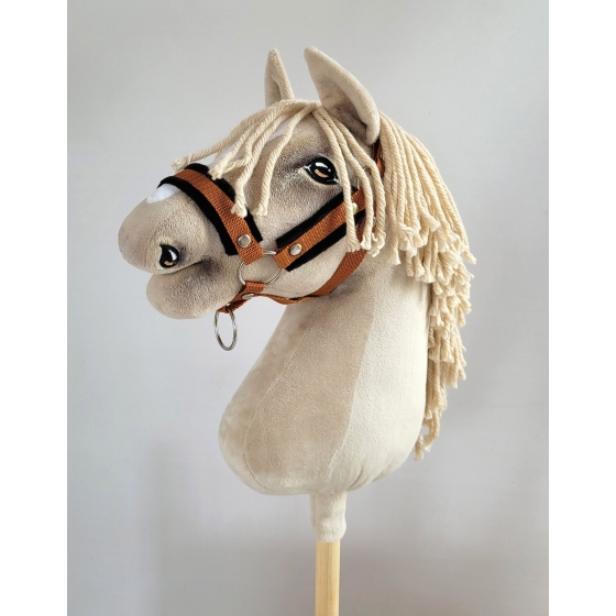 The adjustable halter for Hobby Horse A3 - ginger with black furry