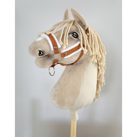 The adjustable halter for Hobby Horse A3 - ginger with white furry