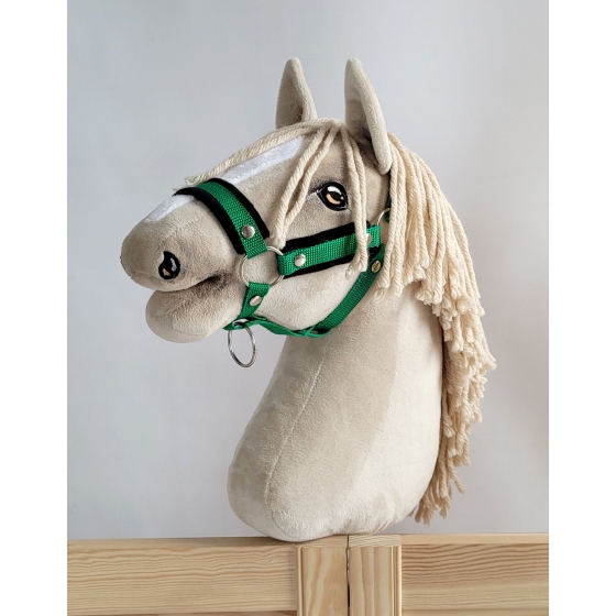 The adjustable halter for Hobby Horse A3 - green with black furry