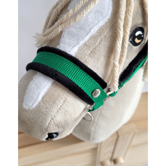 The adjustable halter for Hobby Horse A3 - green with black furry