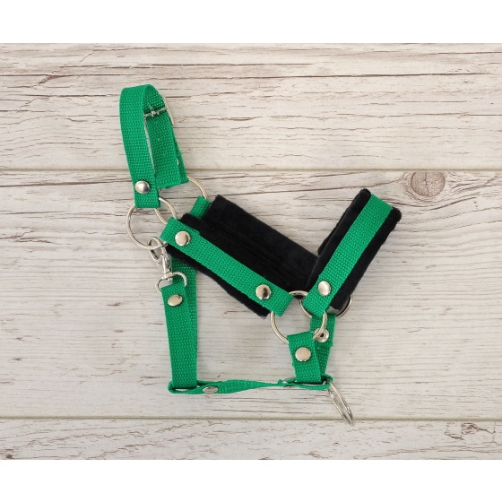 The adjustable halter for Hobby Horse A3 - green with black furry