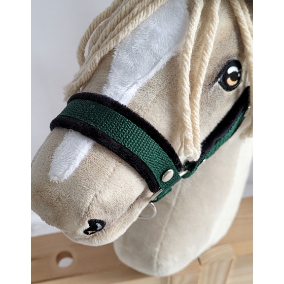 The adjustable halter for Hobby Horse A3 - khaki with black furry