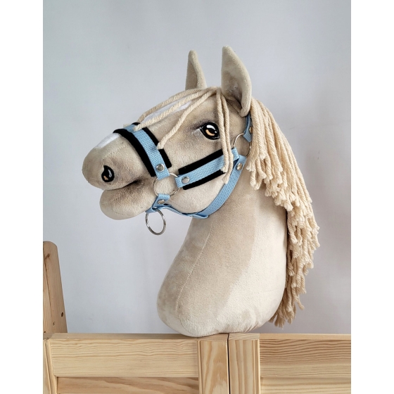 The adjustable halter for Hobby Horse A3 - light blue with black furry